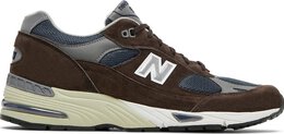 New Balance: Коричневые кроссовки  991