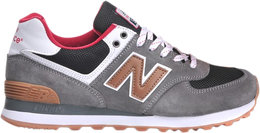 New Balance: Серые кроссовки  574