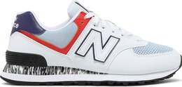 New Balance: Белые кроссовки  574