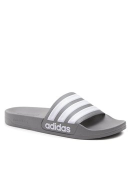 Adidas: Серые шлёпанцы  Adilette