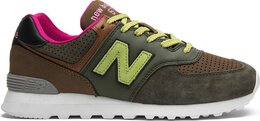 New Balance: Зелёные кроссовки  574