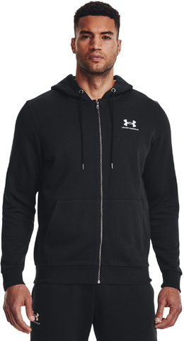 Толстовка мужская Under Armour UA Essential Fleece FZ Hood черная 2XL 1373881-001