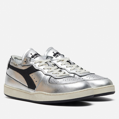 Diadora Heritage Mi Basket Row Cut Silver Used 36.5 EU 177401 c4702 4129979 lpn22585867 LePodium