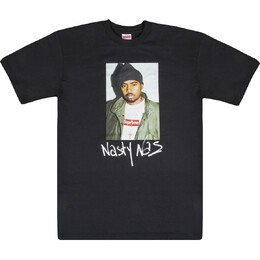 Supreme: Чёрная футболка  Nasty Nas