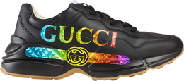 Gucci: Чёрные кроссовки  Rhyton