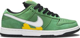 Nike: Зелёные кроссовки  Dunk Low Pro SB