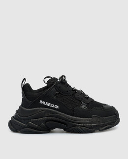 Balenciaga: Чёрные кроссовки  Triple S