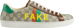 Gucci: Коричневые кроссовки  Fake Not