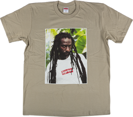 Supreme: Коричневая футболка  Buju Banton