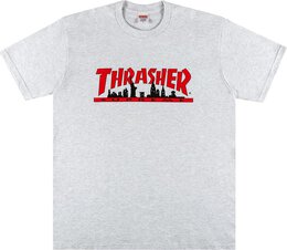 Supreme: Серая футболка  Thrasher