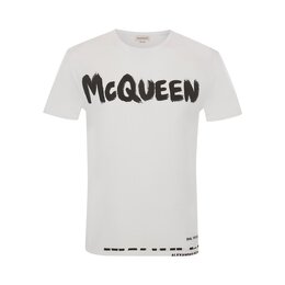 Alexander McQueen: Белая футболка  Graffiti