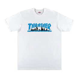 Supreme: Белая футболка  Thrasher