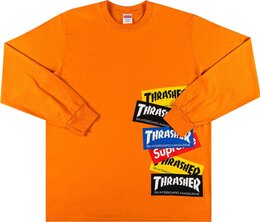 Supreme: Оранжевый свитшот  Thrasher