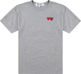 Comme Des Garçons Play: Серая футболка  Double Heart