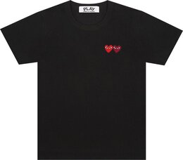 Comme Des Garçons Play: Чёрная футболка  Double Heart