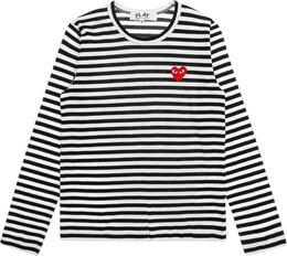 Comme Des Garçons Play: Футболка  Heart в полоску