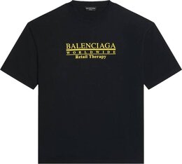 Balenciaga: Чёрная футболка  Retail Therapy