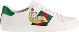 Gucci: Белые кроссовки  Bananya