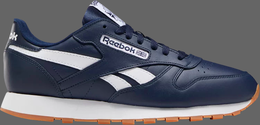 Reebok: Синие кроссовки Classic Leather