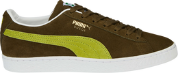 PUMA: Зелёные кроссовки  Suede Classic