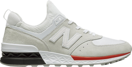 New Balance: Белые кроссовки  574