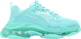 Balenciaga: Зелёные кроссовки  Triple S