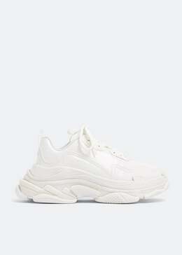 Balenciaga: Белые кроссовки Triple S