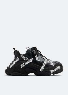 Balenciaga: Чёрные кроссовки  Triple S