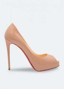 Christian Louboutin: Бежевые туфли  New Very Prive 120