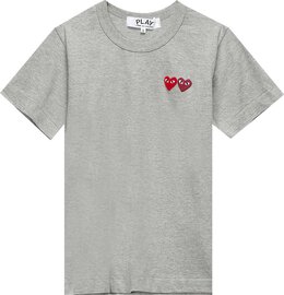 Comme Des Garçons Play: Серая футболка  Double Heart