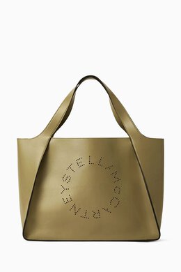 Stella McCartney: Коричневая сумка-шоппер Stella Logo