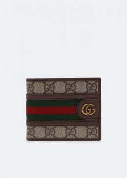 Gucci: Бежевый кошелёк  Ophidia GG