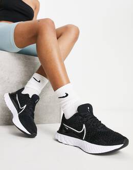 Nike: Чёрные кроссовки React Infinity Run Flyknit