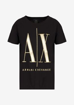 Armani Exchange: Чёрная футболка  Icon