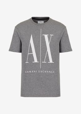 Armani Exchange: Серая футболка  Icon