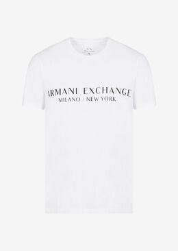 Armani Exchange: Белая футболка 