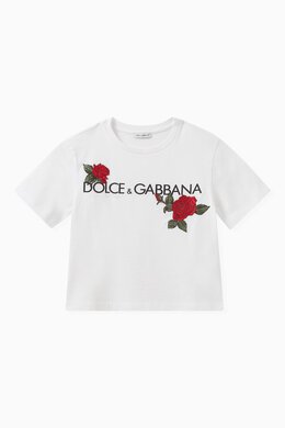 Dolce & Gabbana: Хлопковая футболка Rose