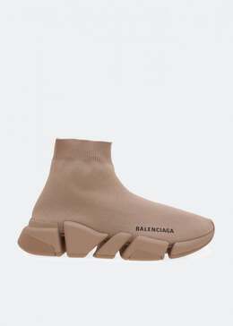 Balenciaga: Бежевые кроссовки  Speed.2