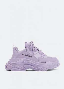 Balenciaga: Фиолетовые кроссовки Triple S