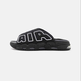 Nike: Чёрные шлёпанцы  Air More Uptempo