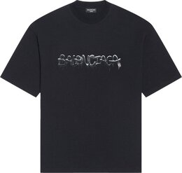 Balenciaga: Чёрная футболка 