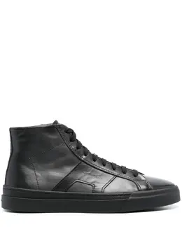 Santoni: Чёрные кроссовки 