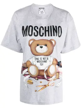 Moschino: Хлопковая футболка Teddy Bear