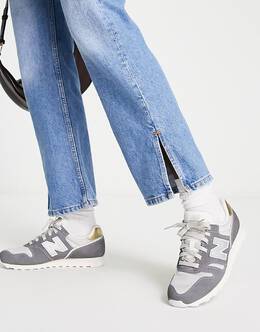 New Balance: Серые кроссовки  373