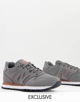 New Balance: Серые кроссовки  500 Classic