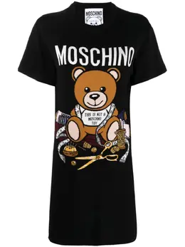 Moschino: Платье Teddy Bear с принтом