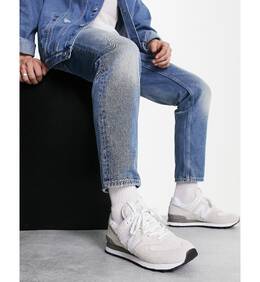 New Balance: Белые кроссовки  574
