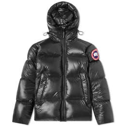 Canada Goose: Чёрный пуховик Crofton