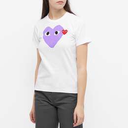 Comme Des Garçons Play: Белая футболка  Double Heart