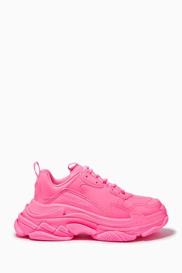 Balenciaga: Розовые кроссовки Triple S